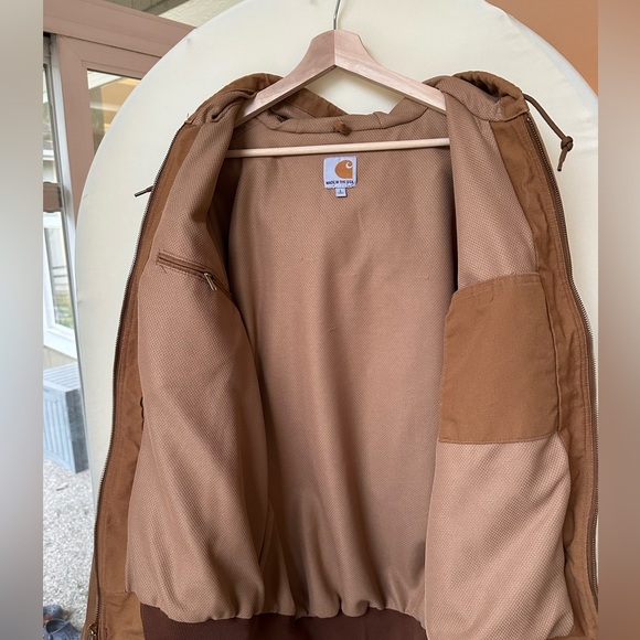 Carhartt Thermal-Lined Duck Active Jacket J131 Made in USA Hooded size L Tall - Picture 5 of 11